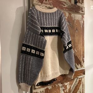 100% wool hand knit vintage sweater